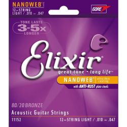 Elixir 11152 Acoustic Nanoweb 12-String 010 - 047