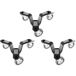 Jahn Flügel-Transportuntersetzer gebremst Rollenbreite max 10cm - 3er Pack
