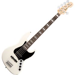Fender American Deluxe Jazz Bass V Olympic White E-Bassgitarre