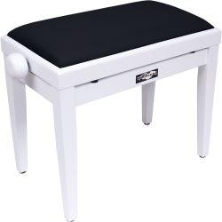KORN Klavierbank KB-20 Weiß glz. SamtTOP SW