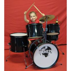 KORN Kinderschlagzeug TIMON 16 Zoll Black