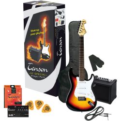 Tenson E-Gitarre ST Player Pack 3-Tone Sunburst