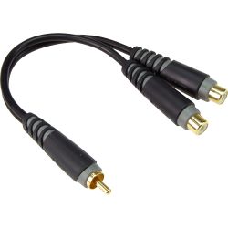 Klotz 1x Cinch Stecker - 2x Cinch Buchse 0,2 m