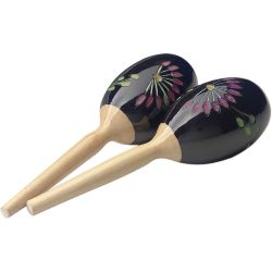STAGG Holz-Maracas oval 19cm schwarz