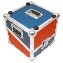 Casebau Plattencase Profi 100er 50/50 türkis/rot   /schräg