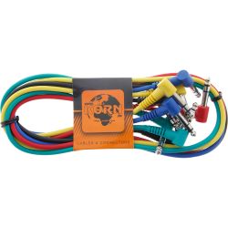 KORN Kabel ECO Patchkabel Set Stereo-Winkelklinke 0,9 m