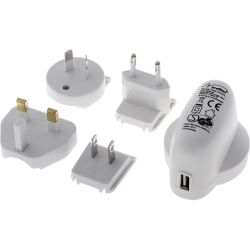 USB Schaltnetzteil 5V f. MP3 Player u. iPod + Adapter EU/ US/ UK