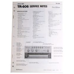 Technology Transplant Roland TR-606 Service Manual