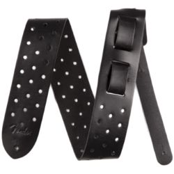 Fender Gurt Leather Punched Holes BLK