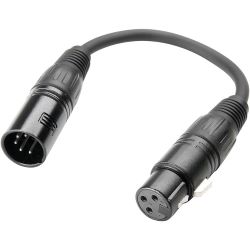 DMX Adapter XLR male 5 Pol auf XLR female 3 Pol 0,2 m