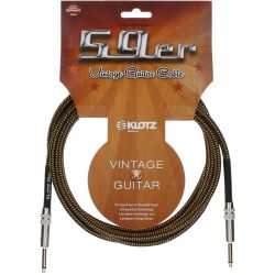 Klotz Vintage Gitarrenkabel 4,5m gerade gelb/schwarz