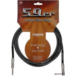 Klotz Vintage Gitarrenkabel 3m winkel weiss/schwarz
