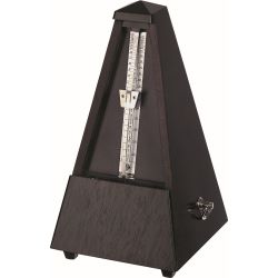 Wittner Metronom Pyramide Massivholz 819 Eiche schwarz matt mit Glocke