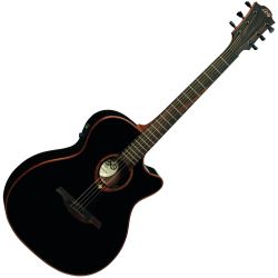 LAG Tramontane 100 Auditorium Cutaway Black Westerngitarre