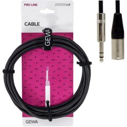 Alpha Audio 6,3 Klinke Stereo auf XLR male  3m Symmetrisch