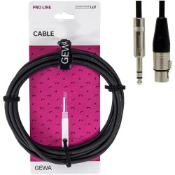 Alpha Audio 6,3 Klinke Stereo auf XLR female 3m Symmetrisch