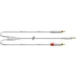Cordial Klinke 3,5mm stereo / 2 x Cinch Weiß 1,5m