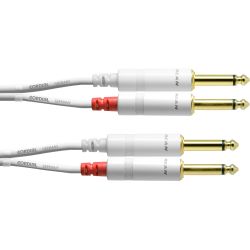 Cordial 2x Klinke 6,3mm mono / 2x Klinke 6,3mm mono Weiß 6,0m