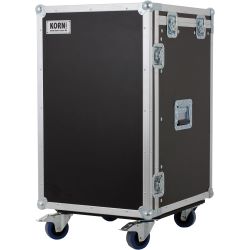 KORN Case Winkelrack 16+2 HE / 10 HE tief mit Rollen Casebau