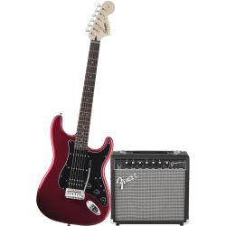 Fender E-Gitarre Squier Affinity Strat HSS Candy Apple Red + Champion 20 Amp
