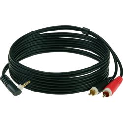 Klotz Klinke Stecker 3,5 stereo (Winkel) / 2 Cinch 2 m