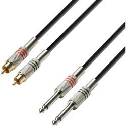 Adam Hall  K3 TPC 0300 Audiokabel 2x Cinch male / 2x 6,3mm Klinke mono 3m