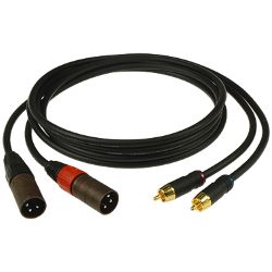 Klotz 2 Cinch Stecker / 2 XLR male 3 m schwarz B-Ware