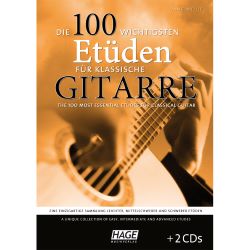 Hage - Die 100 wichtigsten Etüden für klassiche Gitarre (+2 CD's)