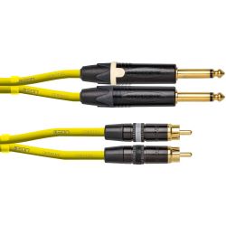 Cordial Klinke 6,3mm mono / Cinch 0,6 m gelb CEON DJ PLUG-RCA 0,6 Y
