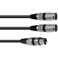 Adapterkabel  XLR(Female)/2x XLR(Male), 0,5m