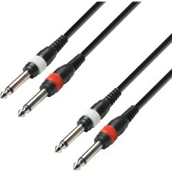Adam Hall Cables K3 2 x 6,3mm Klinke Mono beidseitig 3m
