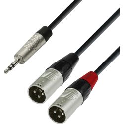 Adam Hall Cables Premium 2x XLR Male auf 3,5mm Klinke Stereo 1,8m
