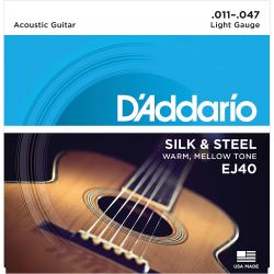 Daddario EJ40 Silk & Steel Saiten für Folk-Gitarre, 11-47