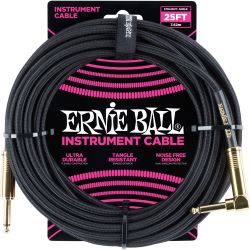 Ernie Ball EB6058 Instrumentenkabel, schwarz 7,62m