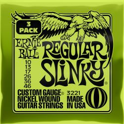 Ernie Ball EB3221 Slinky Nickel 3er Pack, Regular 10-46