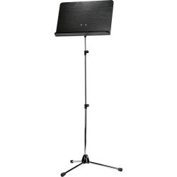 K&M 118/4 Orchesternotenpult Stativ verchromt, Holzplatte schwarz