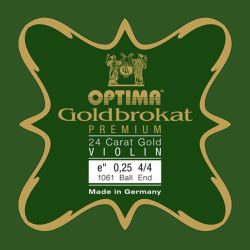 Optima Goldbrokat 24 Karat Gold E Medium Kugel Einzelsaite f. Violine 4/4