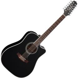 Takamine EF381SC Black Gloss 12-String Westerngitarre inkl. Koffer