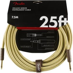 Fender Deluxe Instrument Cable straight 7,5m Yellow Tweed