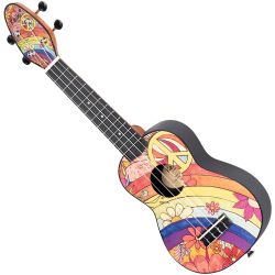 Ortega KEIKI K2-68-L Linkshänder Sopran-Ukulele inkl. Gigbag und Zubehör
