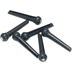 Gewa Stegstecker schwarz mit Abalone-Punkt 6er Pack