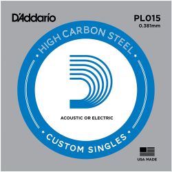Daddario Einzelsaite 015 Plain Steel