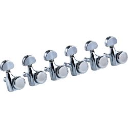 Ortega OTMLOCK6L-CR Locking Gitarrenmechaniken-Set, 6 in line Chrom