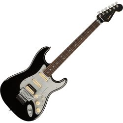 Fender American Ultra Luxe Strat HSS FR RW MBK E-Gitarre inkl. Koffer