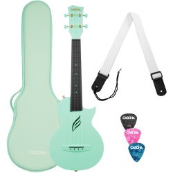 Cascha Carbon Fibre Ukulele Set Mint Konzert-Ukulele inkl. Gigbag & Zubehör