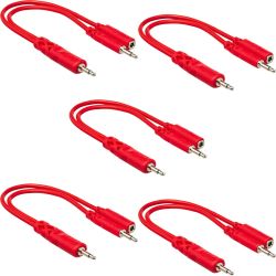 HOSA CMM-515Y Hopscotch Stack-Patchkabelset 3,5mm Mono 0,15m (5 Stück)