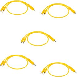 HOSA CMM-545Y Hopscotch Stack-Patchkabelset 3,5mm Mono 0,45m (5 Stück)