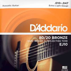 Daddario EJ10 Akustik Gitarrensaiten 010-047