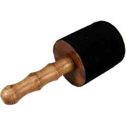 Klangschalen-Schlägel Leder 24x9 cm rot/schwarz