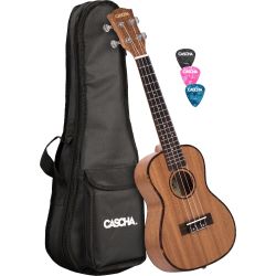 Cascha Premium Mahagoni Ukulele Set natur Konzert-Ukulele